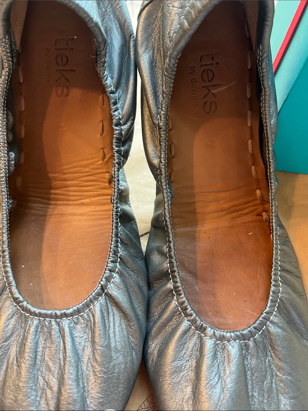 Tieks Black Leather Ballet Flats - Picture 2 of 7